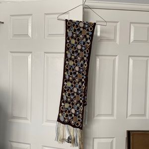 Scarf - brown - blue - lime green (pastel)